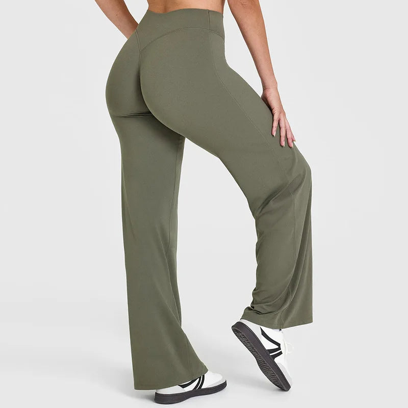 NCLAGEN Straight-Leg Sporthose, Naked Feel Design für Pilates, Running & Gym, Weich, Mid-Waist & perfekt für Training & Alltag