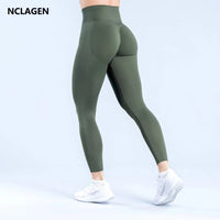 NCLAGEN Fitness Tights – Figurformend, bequem & stylish fürs Workout. High Waist Design mit Tummy Control & Scrunch Effekt. Komfort, Halt & sexy Kurven in einem