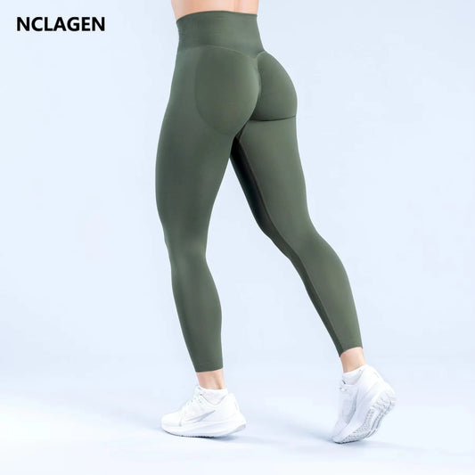 NCLAGEN Fitness Tights – Figurformend, bequem & stylish fürs Workout. High Waist Design mit Tummy Control & Scrunch Effekt. Komfort, Halt & sexy Kurven in einem
