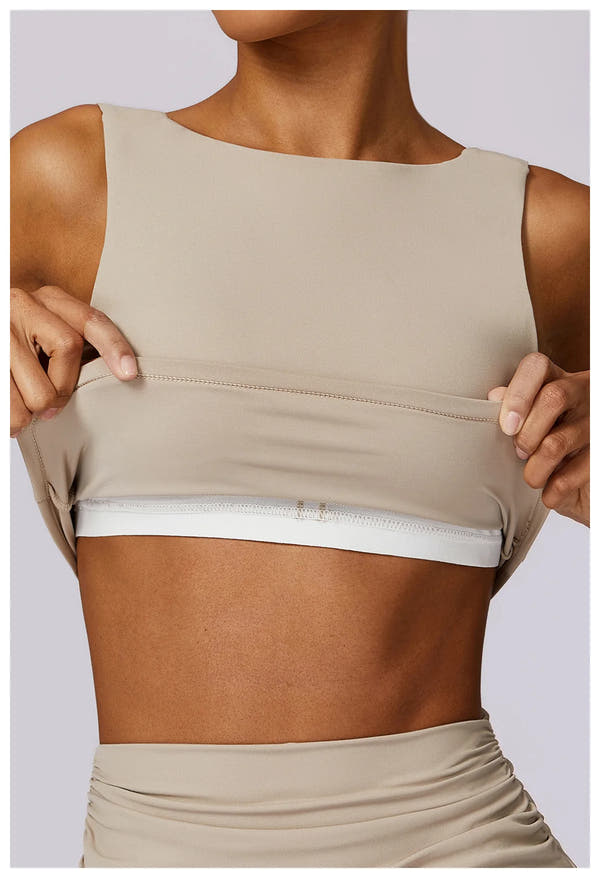 NCLAGEN Fitness Top – Figurbetont, stützend & mit herausnehmbaren Pads. Push-up Effekt & maximaler Halt. Slim Fit Design für Training und Alltag