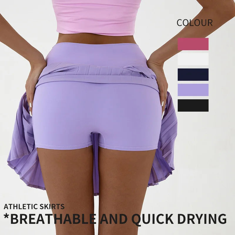 NCLAGEN Cooler Faltenrock mit Shorts, perfekt für Yoga, Golf, Gym und Alltag. Leicht, stylisch & schnell trocknend für jedes Workout