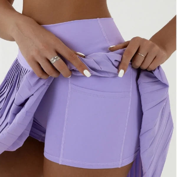 NCLAGEN Cooler Faltenrock mit Shorts, perfekt für Yoga, Golf, Gym und Alltag. Leicht, stylisch & schnell trocknend für jedes Workout
