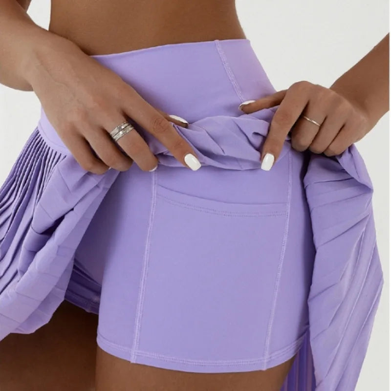 NCLAGEN Cooler Faltenrock mit Shorts, perfekt für Yoga, Golf, Gym und Alltag. Leicht, stylisch & schnell trocknend für jedes Workout