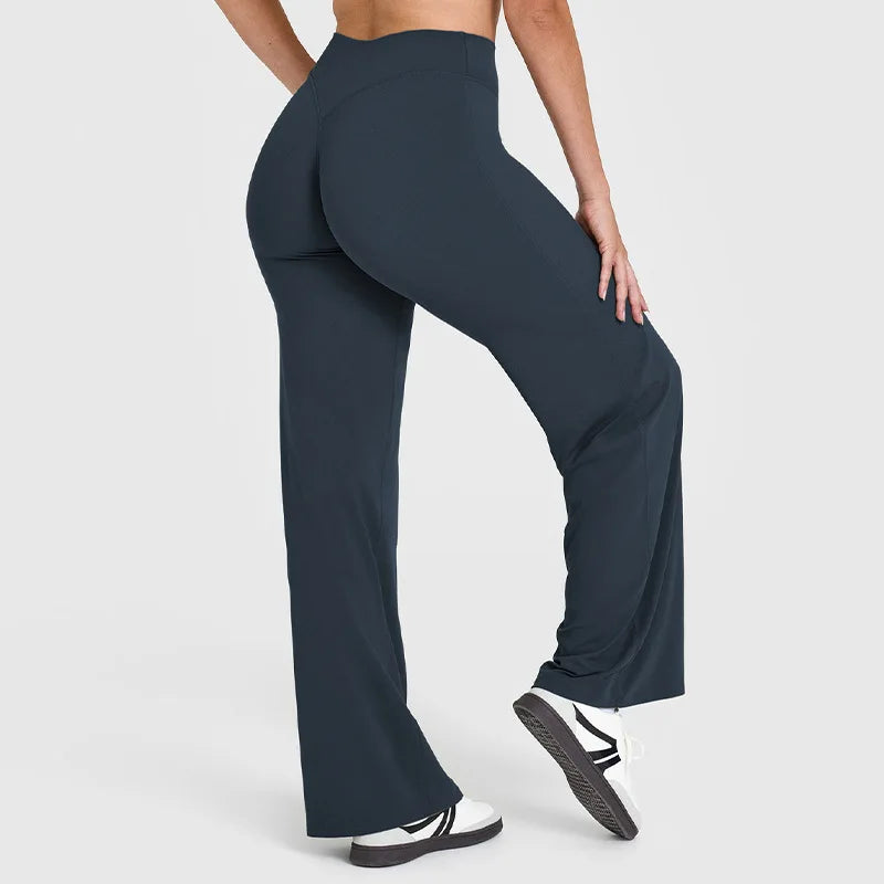 NCLAGEN Straight-Leg Sporthose, Naked Feel Design für Pilates, Running & Gym, Weich, Mid-Waist & perfekt für Training & Alltag